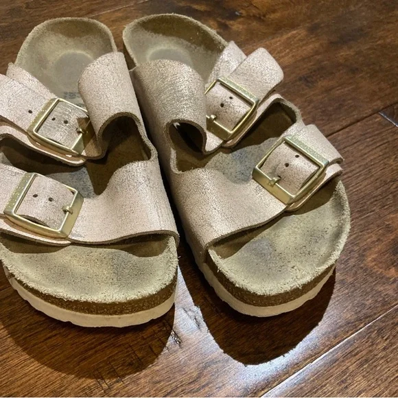 Birkenstock Arizona washed Metallic light pink size 39 L8/ M6 EUC - Picture 6 of 7